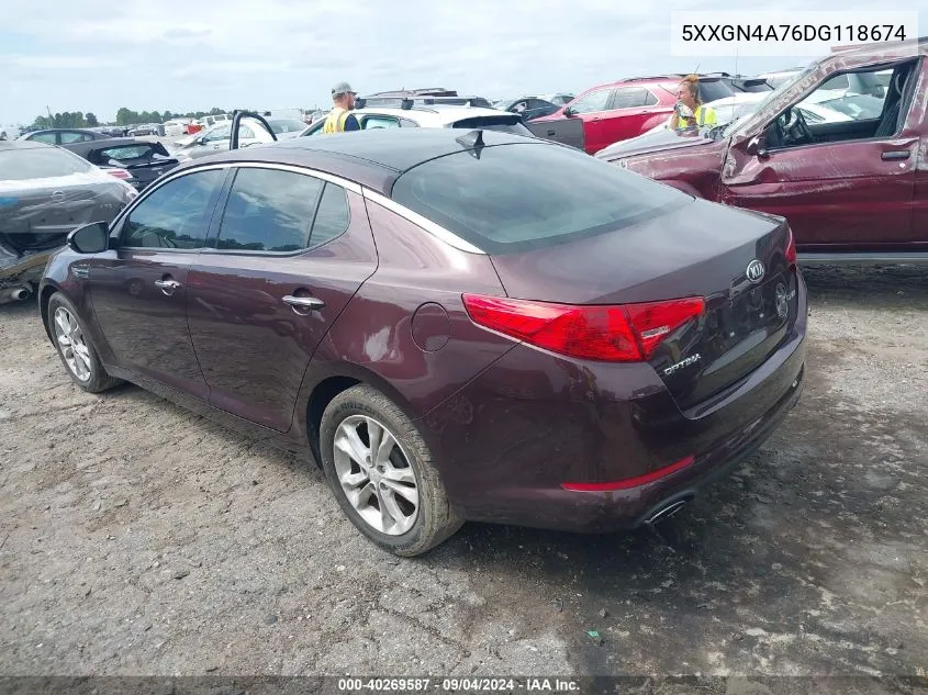 2013 Kia Optima Ex VIN: 5XXGN4A76DG118674 Lot: 40269587