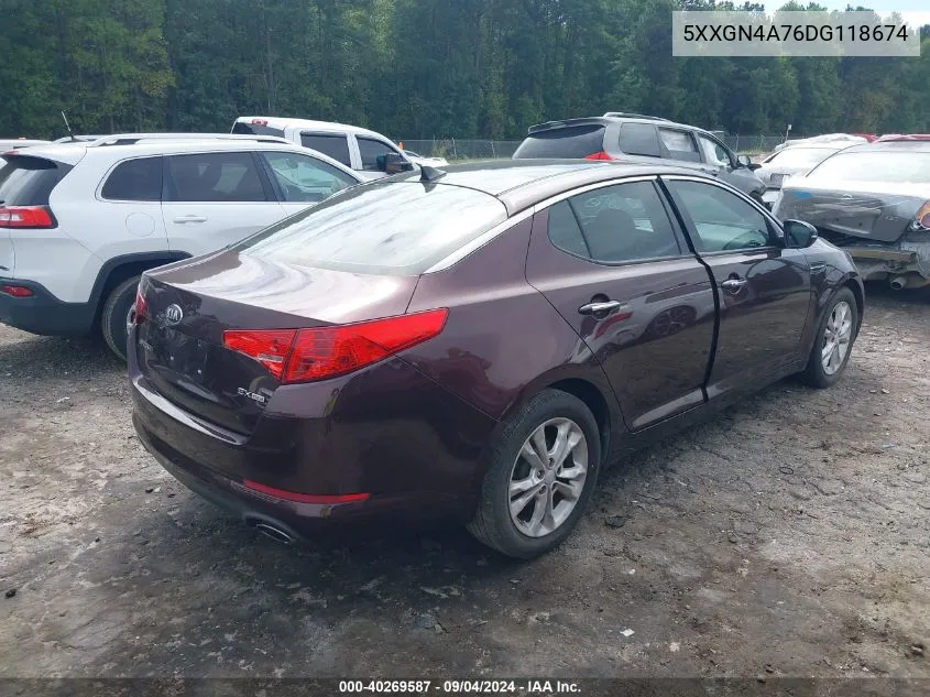 2013 Kia Optima Ex VIN: 5XXGN4A76DG118674 Lot: 40269587