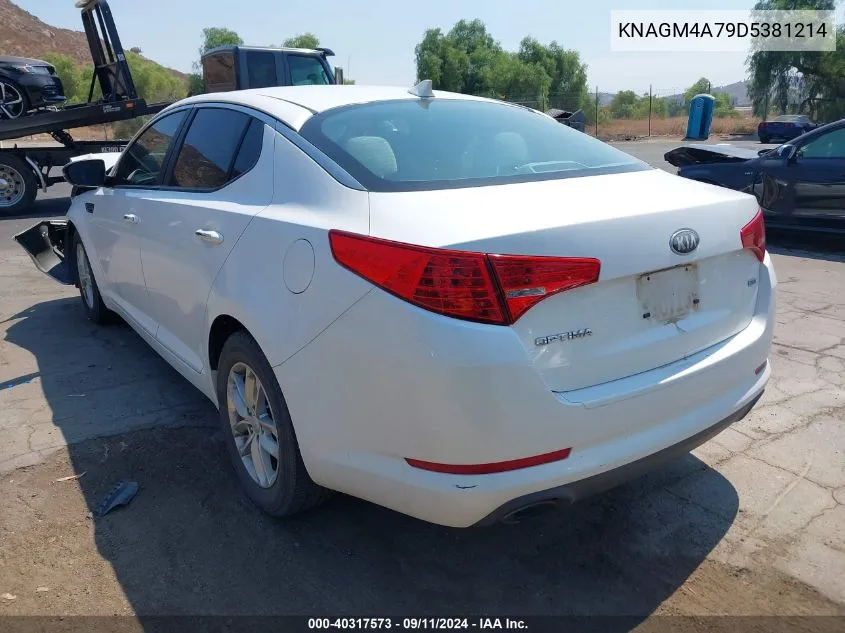 2013 Kia Optima Lx VIN: KNAGM4A79D5381214 Lot: 40317573