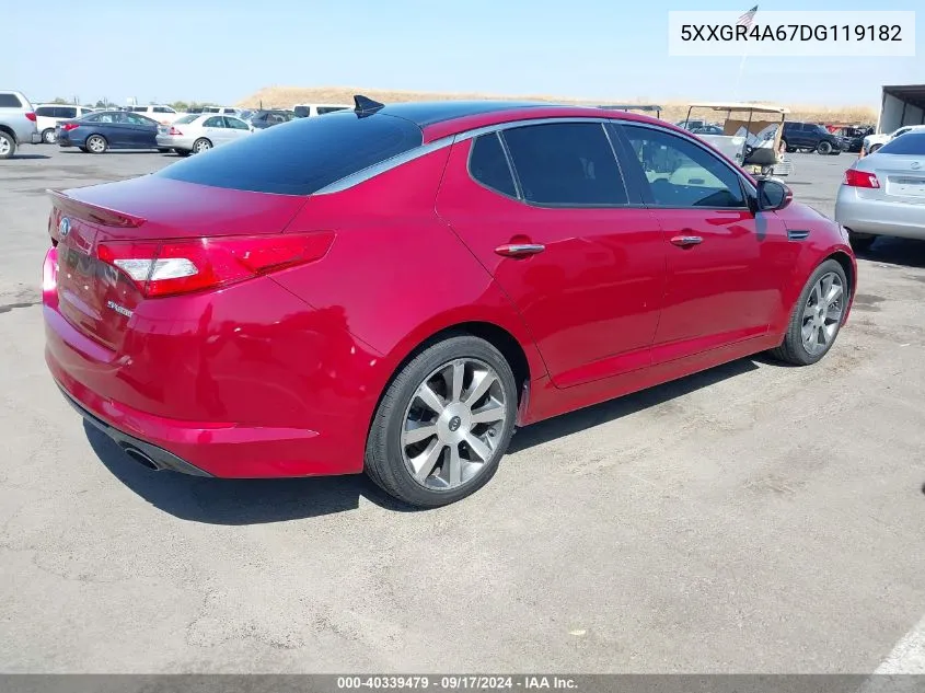 2013 Kia Optima Sx VIN: 5XXGR4A67DG119182 Lot: 40339479