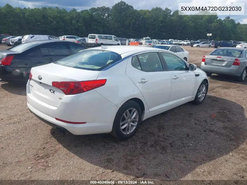 2013 Kia Optima Lx VIN: 5XXGM4A72DG232030 Lot: 40345605