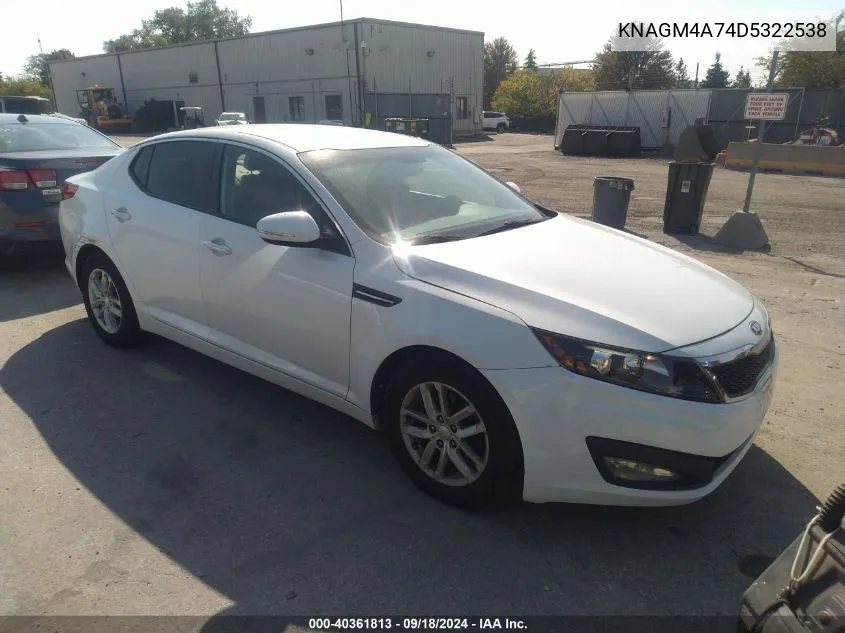 2013 Kia Optima Lx VIN: KNAGM4A74D5322538 Lot: 40361813