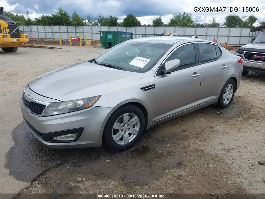 2013 Kia Optima Lx VIN: 5XXGM4A71DG115006 Lot: 40378219