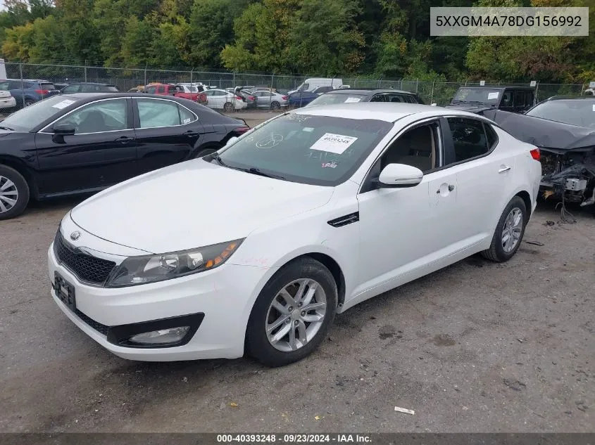 2013 Kia Optima Lx VIN: 5XXGM4A78DG156992 Lot: 40393248