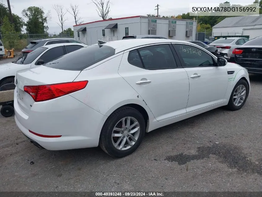 5XXGM4A78DG156992 2013 Kia Optima Lx