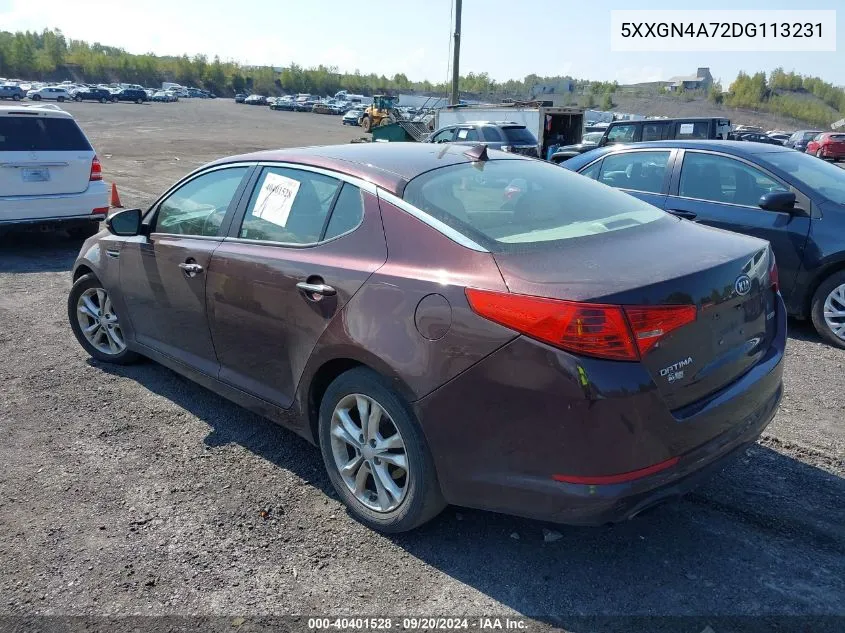 2013 Kia Optima Ex VIN: 5XXGN4A72DG113231 Lot: 40401528