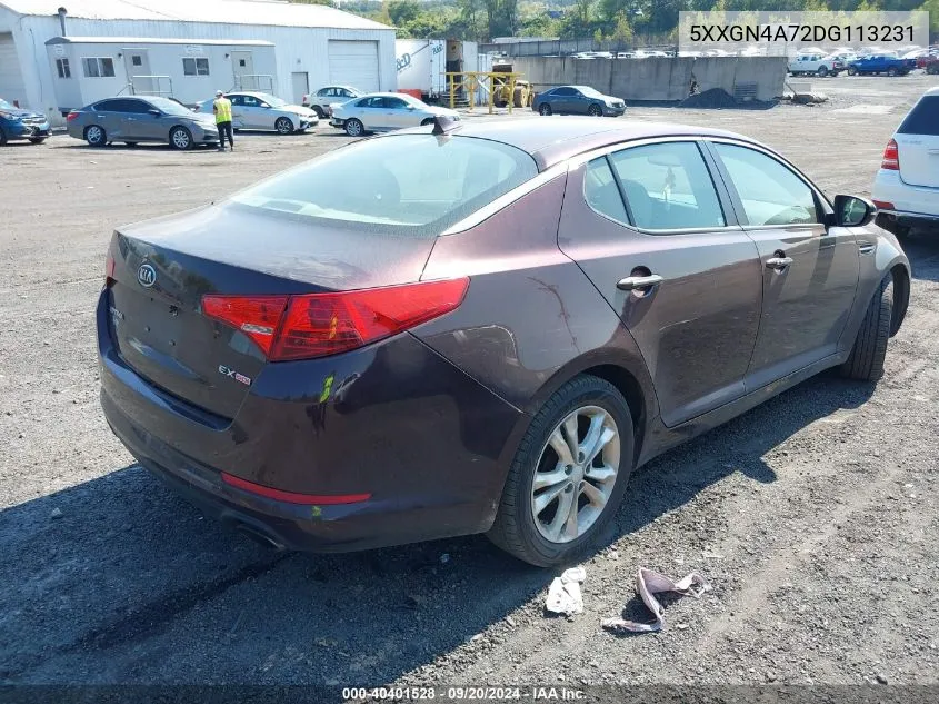 2013 Kia Optima Ex VIN: 5XXGN4A72DG113231 Lot: 40401528