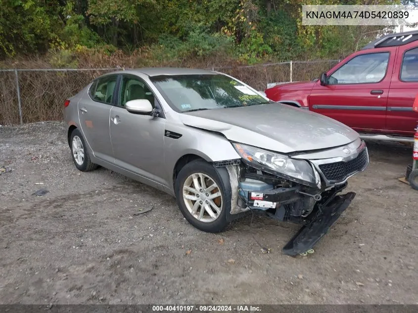 2013 Kia Optima Lx VIN: KNAGM4A74D5420839 Lot: 40410197