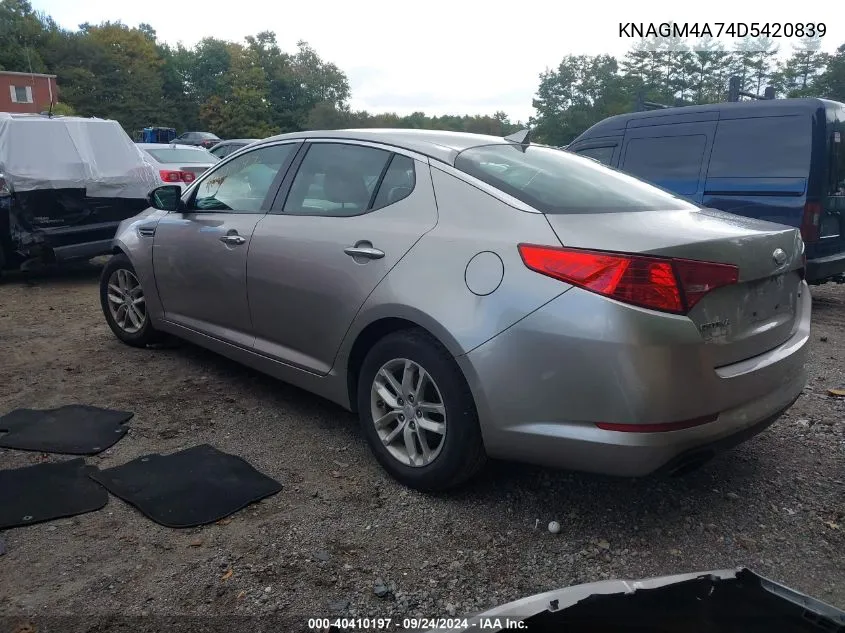 KNAGM4A74D5420839 2013 Kia Optima Lx