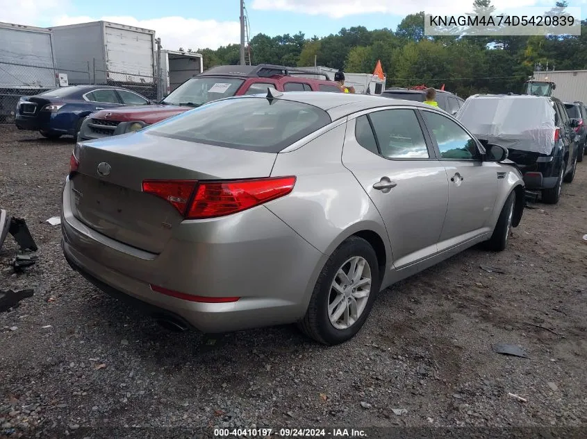 KNAGM4A74D5420839 2013 Kia Optima Lx