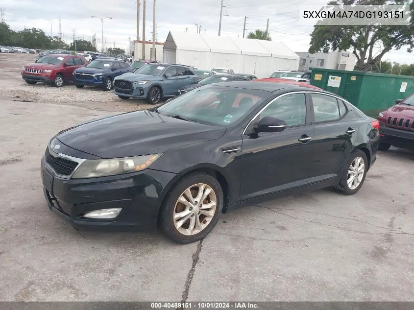 5XXGM4A74DG193151 2013 Kia Optima Lx