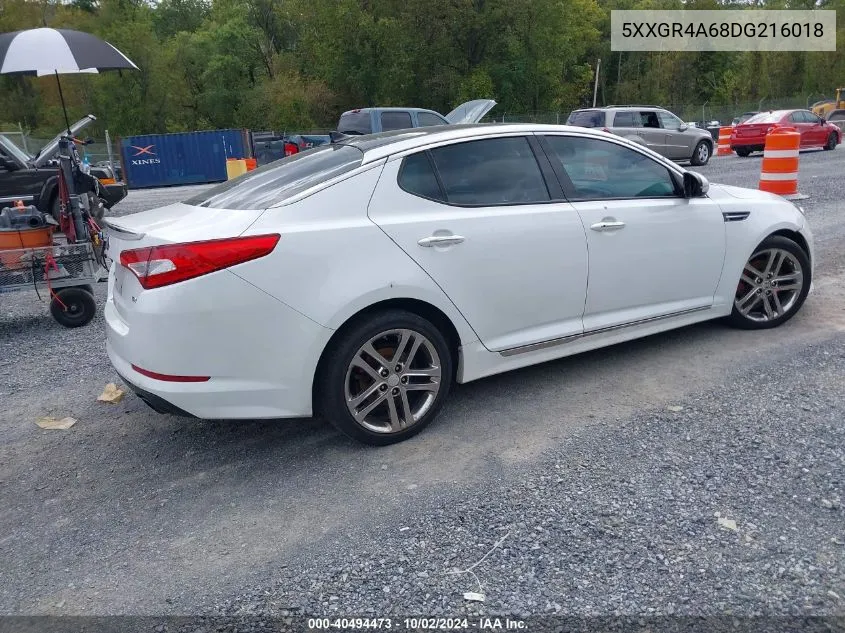 2013 Kia Optima Sx VIN: 5XXGR4A68DG216018 Lot: 40494473