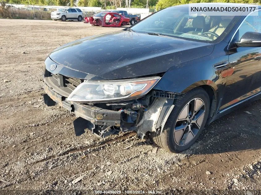 2013 Kia Optima Hybrid Ex VIN: KNAGM4AD4D5040177 Lot: 40496029