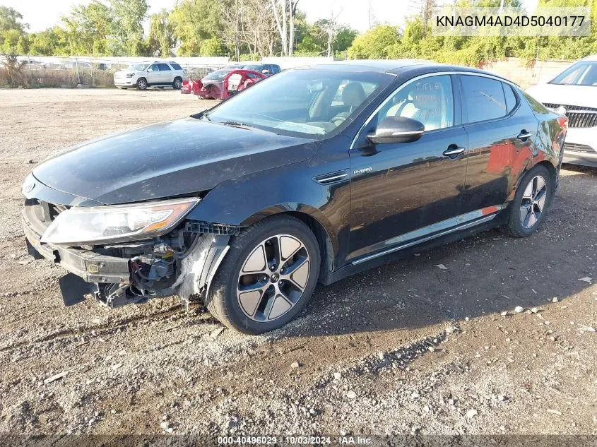 2013 Kia Optima Hybrid Ex VIN: KNAGM4AD4D5040177 Lot: 40496029