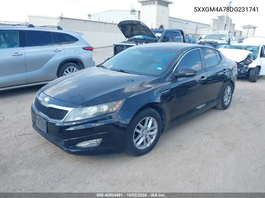 2013 Kia Optima Lx VIN: 5XXGM4A78DG231741 Lot: 40504491