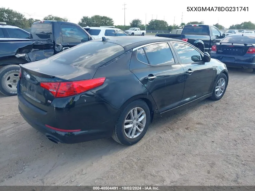 2013 Kia Optima Lx VIN: 5XXGM4A78DG231741 Lot: 40504491