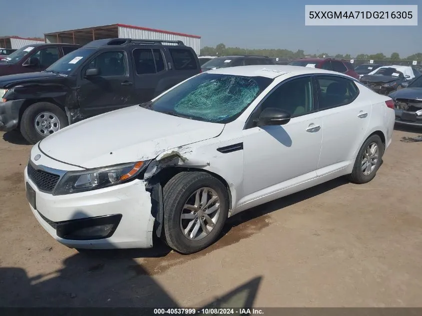 2013 Kia Optima Lx VIN: 5XXGM4A71DG216305 Lot: 40537999