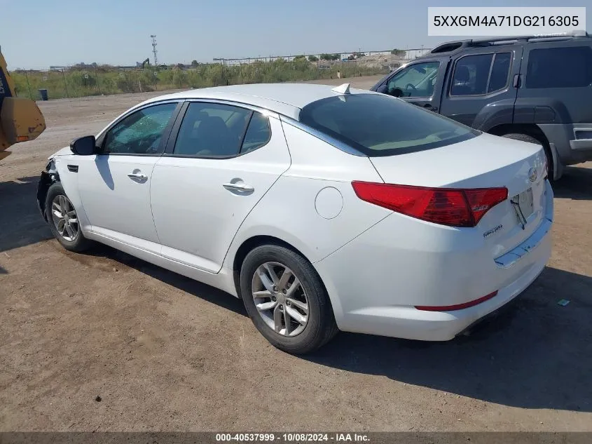 2013 Kia Optima Lx VIN: 5XXGM4A71DG216305 Lot: 40537999