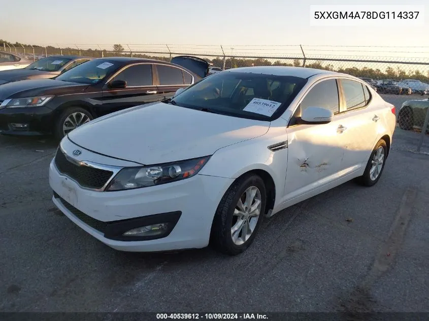 2013 Kia Optima Lx VIN: 5XXGM4A78DG114337 Lot: 40539612