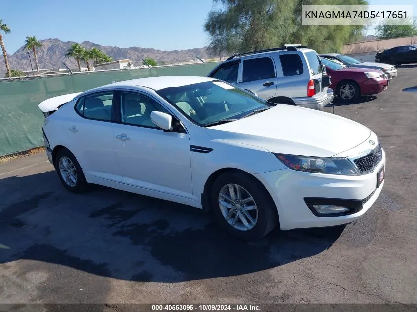 2013 Kia Optima Lx VIN: KNAGM4A74D5417651 Lot: 40553095