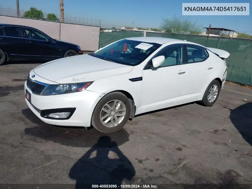 KNAGM4A74D5417651 2013 Kia Optima Lx