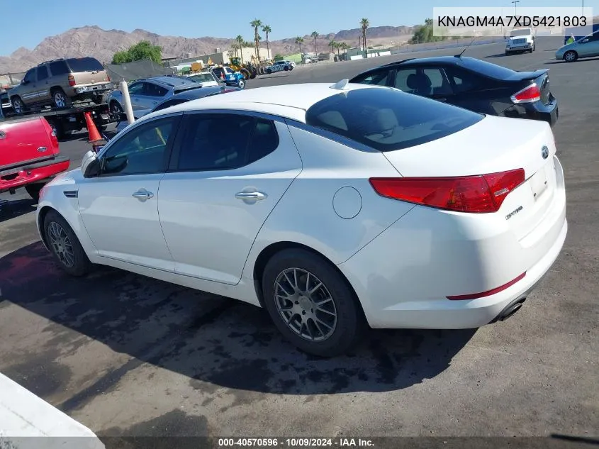 2013 Kia Optima Lx VIN: KNAGM4A7XD5421803 Lot: 40570596