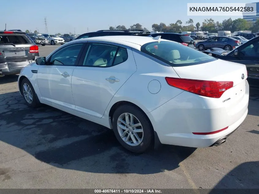 2013 Kia Optima Lx VIN: KNAGM4A76D5442583 Lot: 40576411