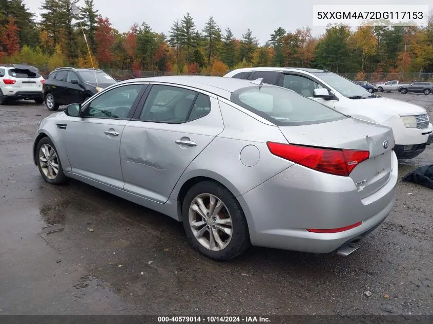 2013 Kia Optima Lx VIN: 5XXGM4A72DG117153 Lot: 40579014