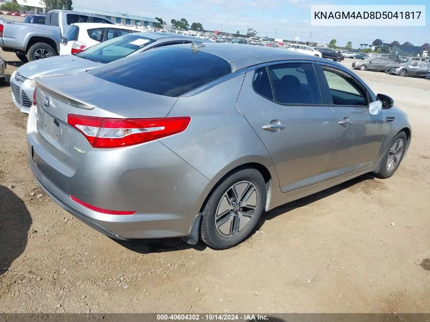 2013 Kia Optima Hybrid Lx VIN: KNAGM4AD8D5041817 Lot: 40604302