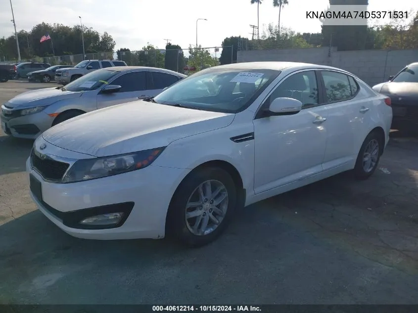 2013 Kia Optima Lx VIN: KNAGM4A74D5371531 Lot: 40612214