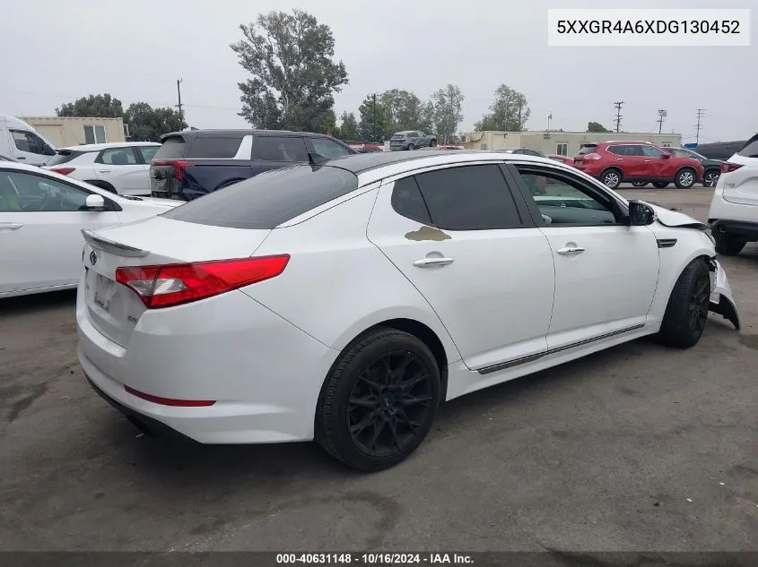 2013 Kia Optima Sx VIN: 5XXGR4A6XDG130452 Lot: 40631148