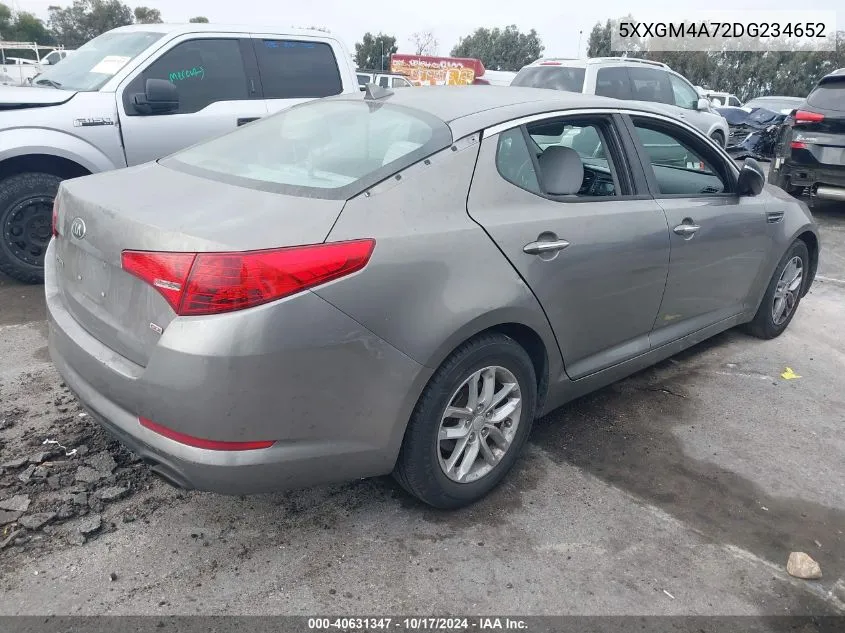 2013 Kia Optima Lx VIN: 5XXGM4A72DG234652 Lot: 40631347