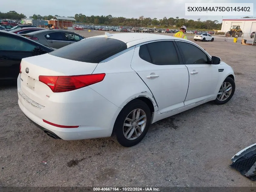 2013 Kia Optima Lx VIN: 5XXGM4A75DG145402 Lot: 40667164