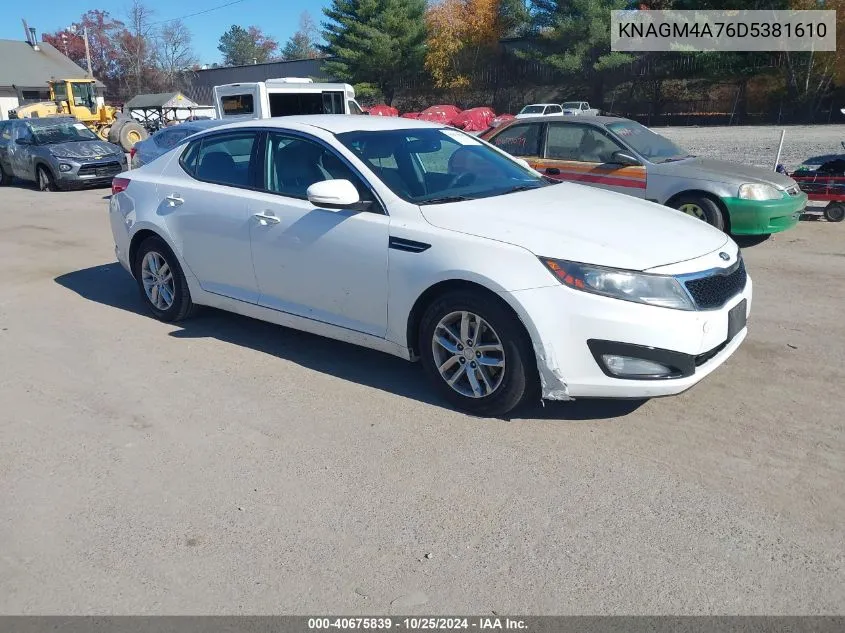 2013 Kia Optima Lx VIN: KNAGM4A76D5381610 Lot: 40675839