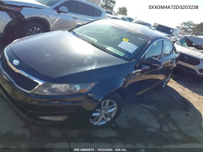 2013 Kia Optima Lx VIN: 5XXGM4A72DG203238 Lot: 40680675