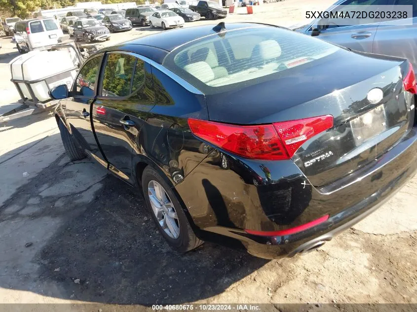 2013 Kia Optima Lx VIN: 5XXGM4A72DG203238 Lot: 40680675