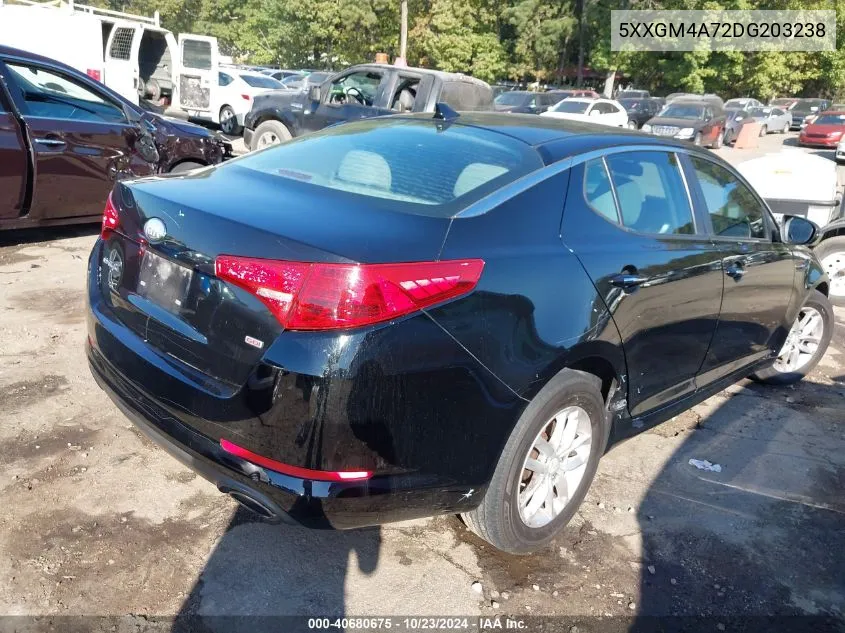 2013 Kia Optima Lx VIN: 5XXGM4A72DG203238 Lot: 40680675