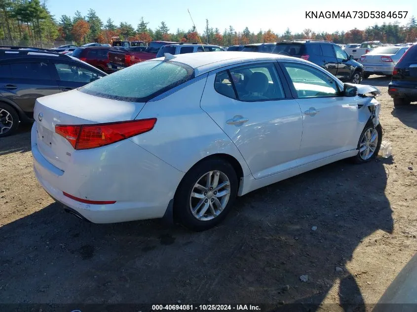 2013 Kia Optima Lx VIN: KNAGM4A73D5384657 Lot: 40694081