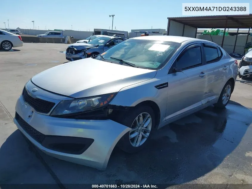 2013 Kia Optima Lx VIN: 5XXGM4A71DG243388 Lot: 40701663