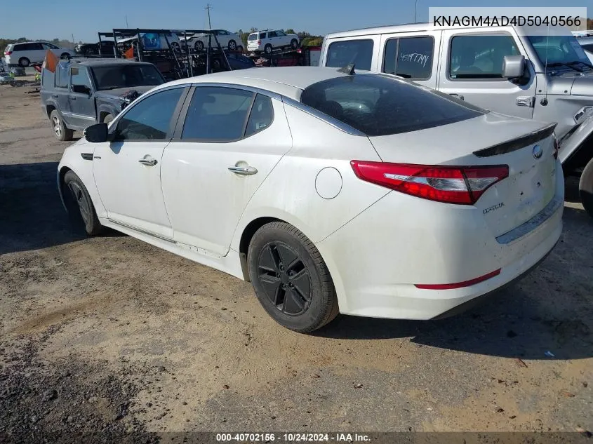 2013 Kia Optima Hybrid Lx VIN: KNAGM4AD4D5040566 Lot: 40702156