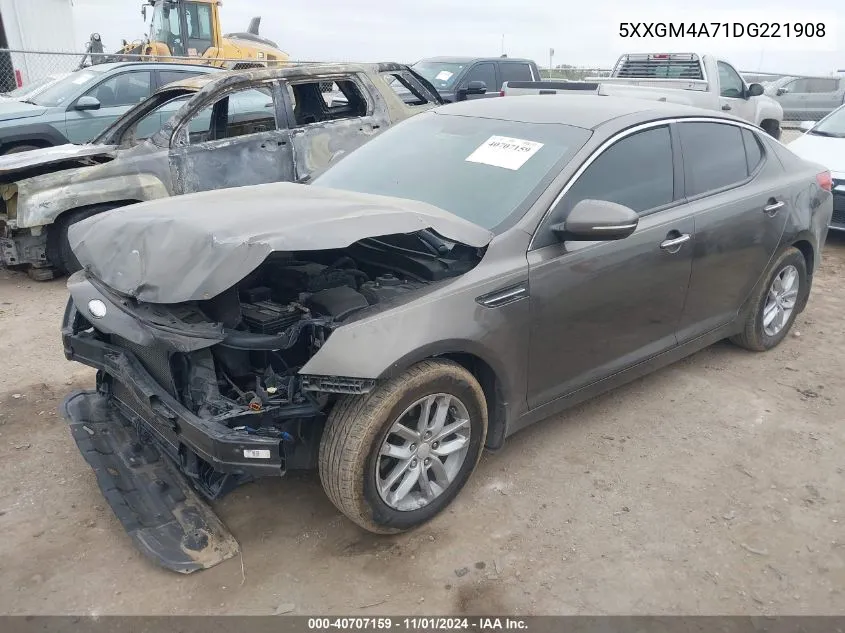 2013 Kia Optima Lx VIN: 5XXGM4A71DG221908 Lot: 40707159