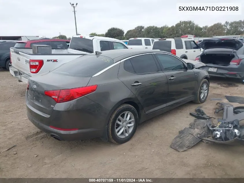 2013 Kia Optima Lx VIN: 5XXGM4A71DG221908 Lot: 40707159