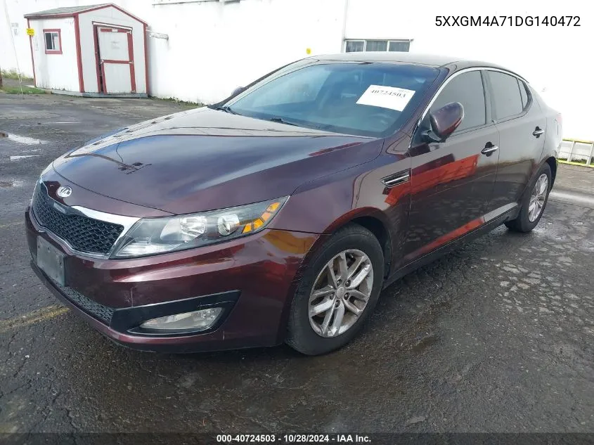 2013 Kia Optima Lx VIN: 5XXGM4A71DG140472 Lot: 40724503