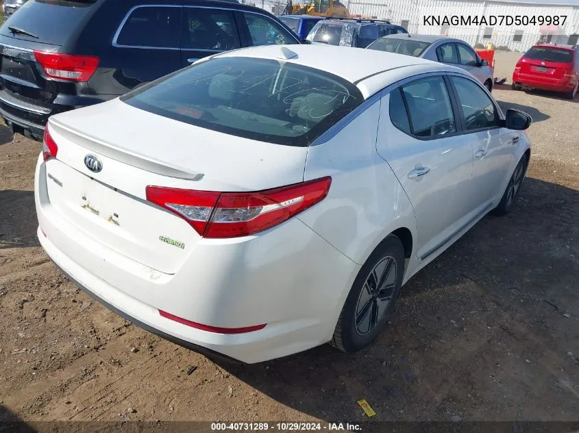 2013 Kia Optima Hybrid Lx VIN: KNAGM4AD7D5049987 Lot: 40731289