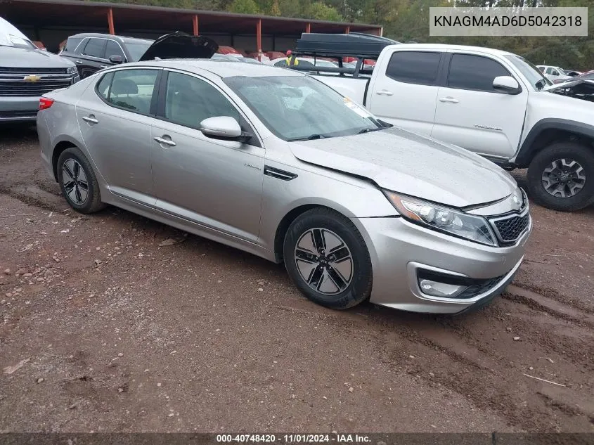 2013 Kia Optima Hybrid Lx VIN: KNAGM4AD6D5042318 Lot: 40748420