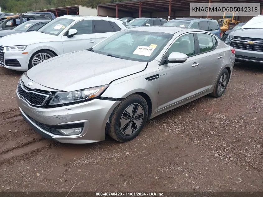 2013 Kia Optima Hybrid Lx VIN: KNAGM4AD6D5042318 Lot: 40748420