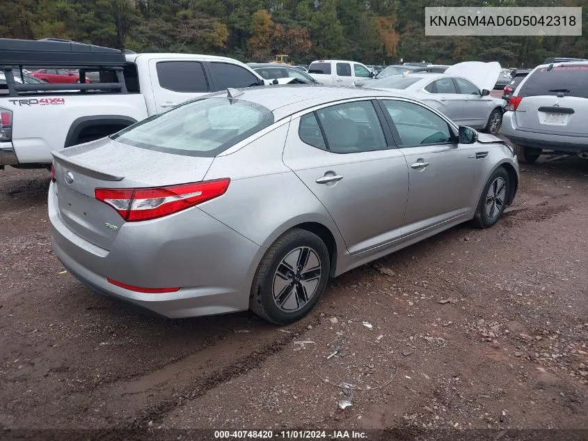 2013 Kia Optima Hybrid Lx VIN: KNAGM4AD6D5042318 Lot: 40748420