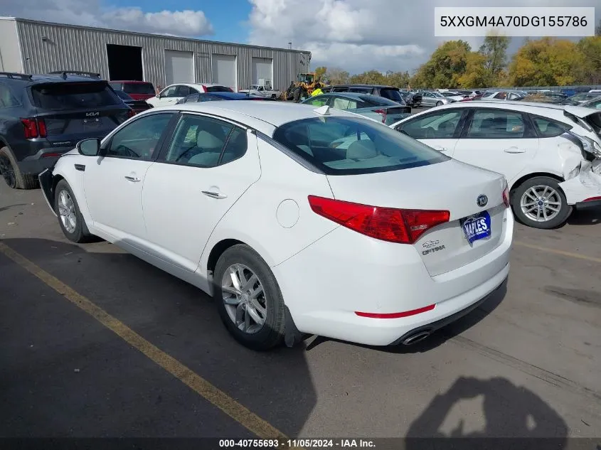 5XXGM4A70DG155786 2013 Kia Optima Lx