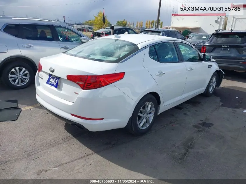 5XXGM4A70DG155786 2013 Kia Optima Lx