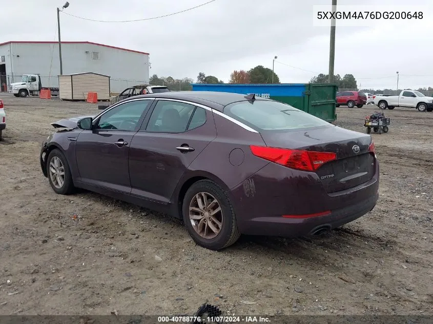 2013 Kia Optima Lx VIN: 5XXGM4A76DG200648 Lot: 40788776